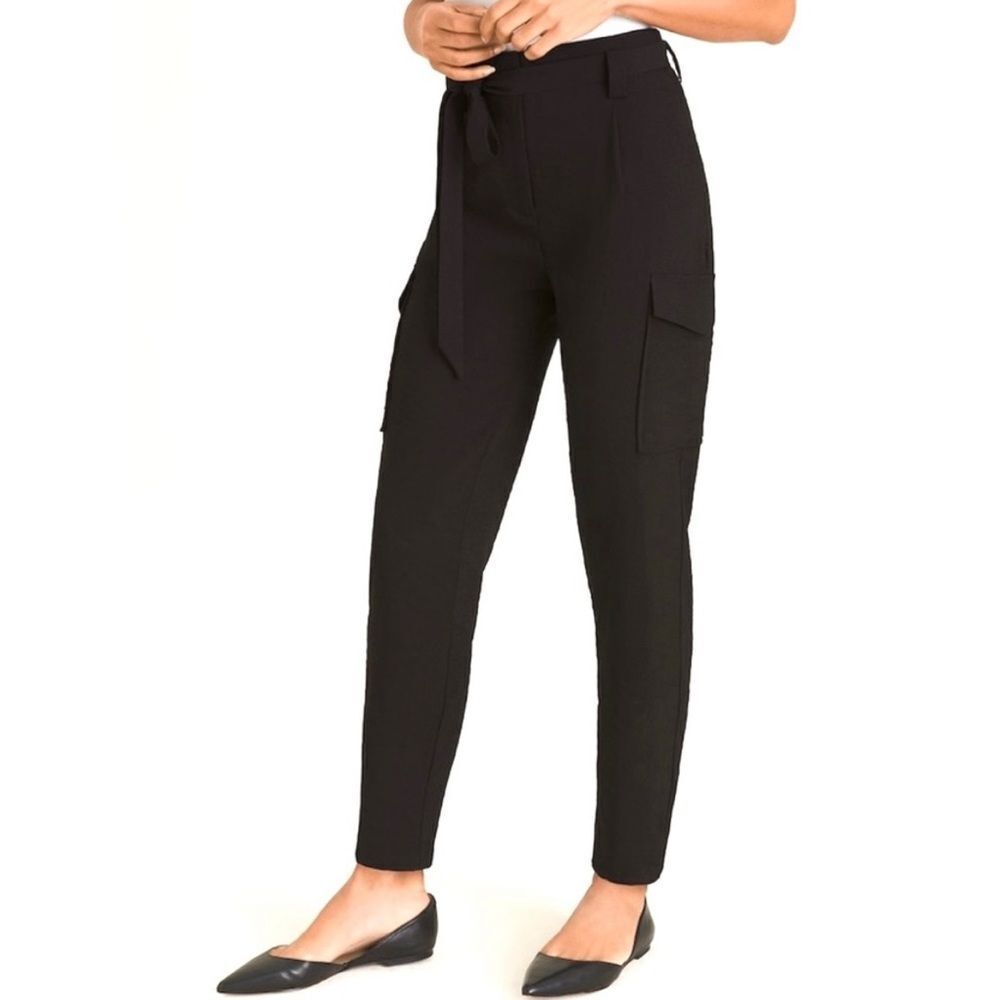 Chicos black utility cargo dress pants tapered leg